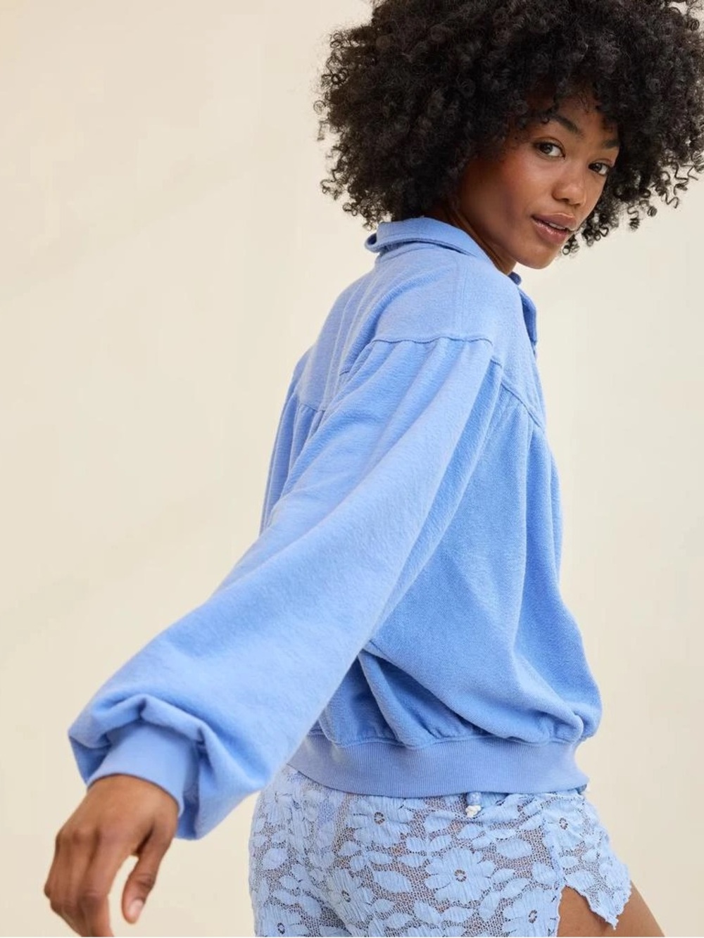 Aerie Soft Life Button Sweatshirt - Picture 2 of 9